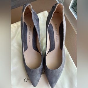 Carolinna Espinosa Celenore Suede Leather Pump Sz 7 Grey